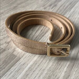 J. Crew Shimmering Gold Women's Skinny Belt